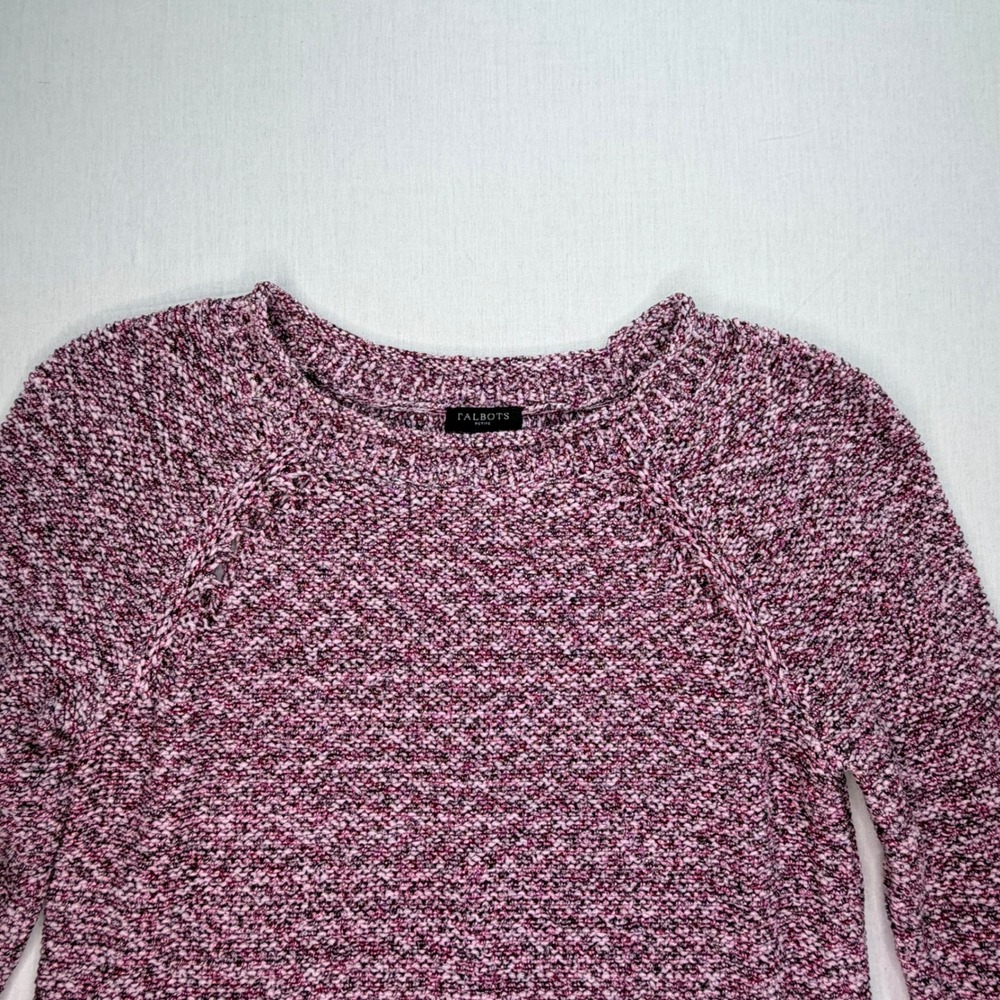 Talbots Petite Small Pink Textured Knit Cotton Blend Sweater Women's SP